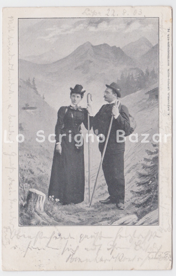 1903 cartolina A.BAUERFELD Leipzig vintage postcard AK jugendstil art nouveau